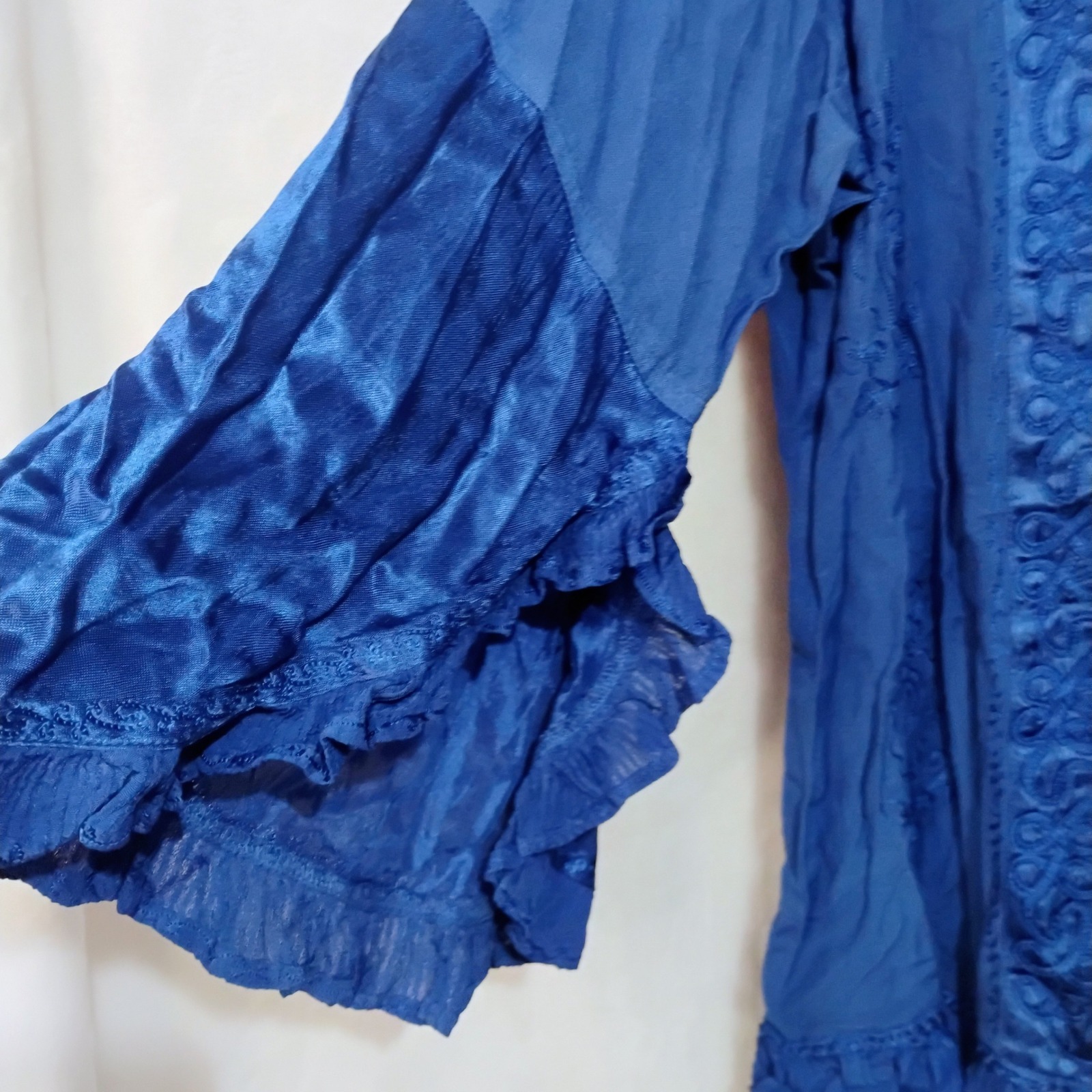 Holy Clothing Nwt Blue Embroidered Tunic Blouse 2x Renaissance Whimsigoth Fairy — image 3 of 8